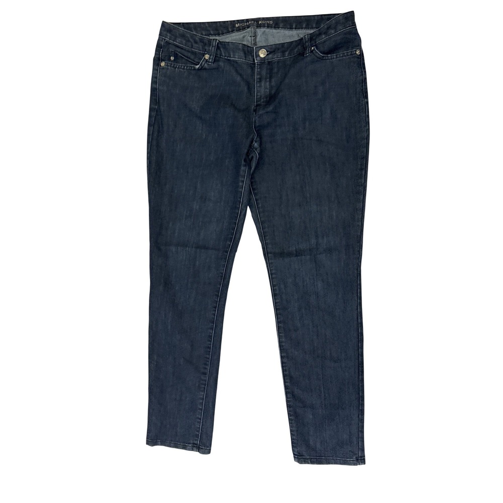 Michael Kors Womens‎ Indigo Blue Dark Wash Skinny Stretch Denim Jeans Size 10